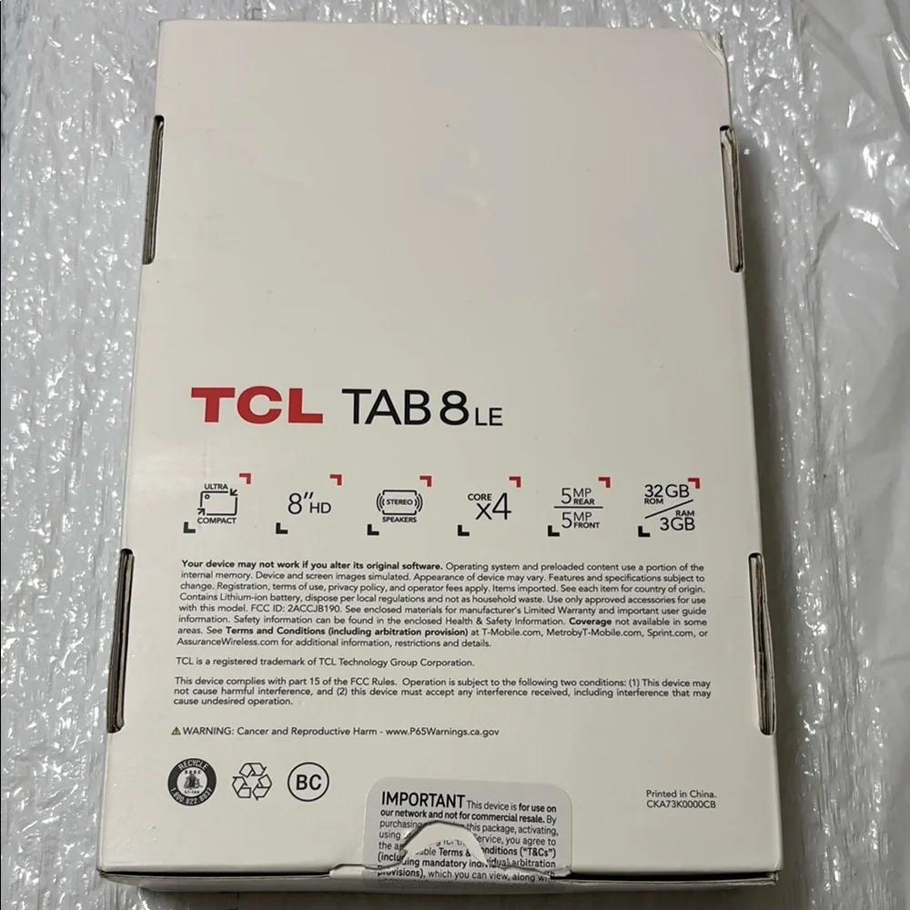 TCL Black Tablet with Vibrant Display and Slim Design